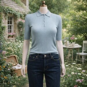 Ralph Lauren Black Label Ribbed Short Sleeve Top